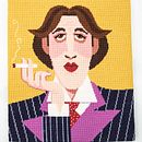 Oscar Wilde needlepoint. Arts, and Crafts project by Emily Peacock - 02.24.2021