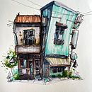 My project for course: Expressive Architectural Sketching with Colored Markers. Esboçado, Desenho, Ilustração arquitetônica, Sketchbook e Ilustração com tinta projeto de Lacey Z - 20.08.2022