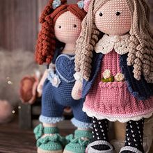 Eva y Rebeca. Projekt z dziedziny Amigurumi,  Tkactwo, Sz, dełkowanie, Design, Projektowanie postaci i Projektowanie zabawek użytkownika Tutitas - 11.03.2022